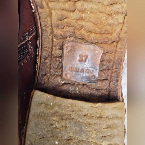 Women's Area Forte Brown Studded Knee High Moto Boots, Size 37/6.5 - Picture 7 of 7